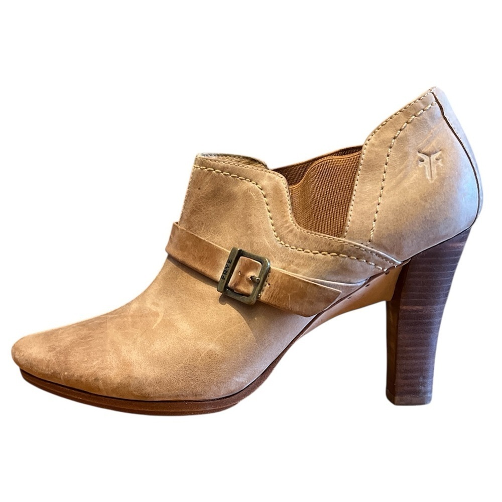 Frye Tan Leather Ankle Boots Size 6